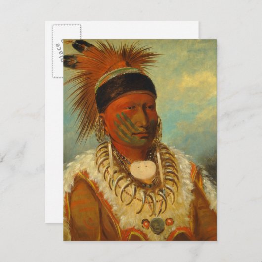 De witte wolk, hoofd van de Iowas Briefkaart (Voorkant / Achterkant)