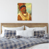 De witte wolk, hoofd van de Iowas Canvas Afdruk (Insitu (Slaapkamer))