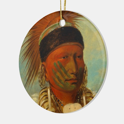 De witte wolk, hoofd van de Iowas Keramisch Ornament (Links)