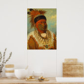 De witte wolk, hoofd van de Iowas Poster (Keuken)