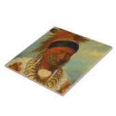 De witte wolk, hoofd van de Iowas Tegeltje (Zijkant)