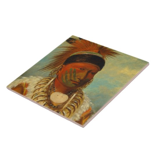 De witte wolk, hoofd van de Iowas Tegeltje (Zijkant)