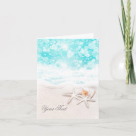 De witte Zandige Blauwe Oceaan van de Zeester van Bedankkaart