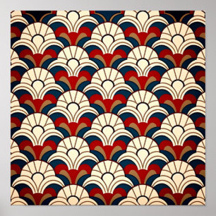 De witte zon die boven het zee stijgt, zorgt voor  poster