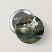 De witte zwaan ronde button 5,7 cm (Voorkant /achterkant)