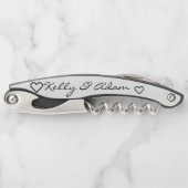 De witte zwarte kurk van het bruidspaar kurkentrekker (Voorkant)