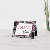 De witte Zwarte Moderne Gothic van het Kant dankt Bedankkaart (Voorkant)