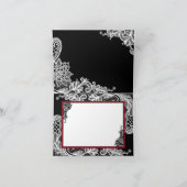 De witte Zwarte Moderne Gothic van het Kant dankt Bedankkaart (Binnen)