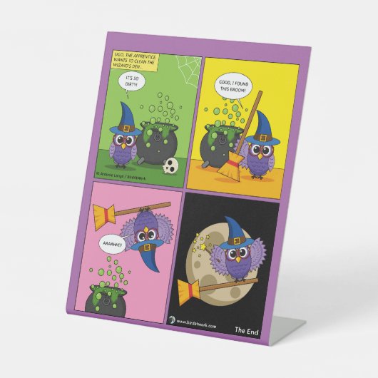 De wizard Apprentice - Comic reinigen Reclamebord Met Voetstuk (Voorkant)