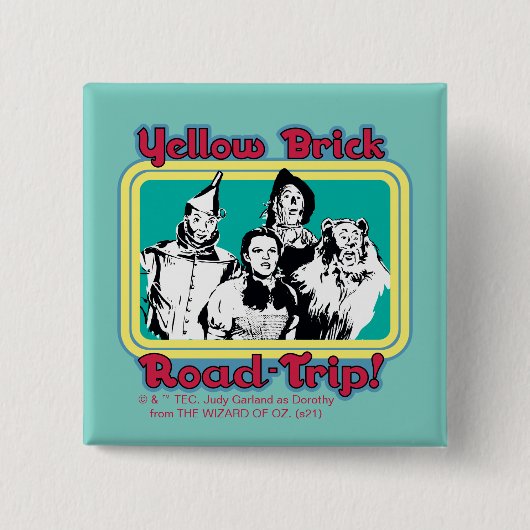 De wizard OZ™ | Gele weg naar de weg. Vierkante Button 5,1 Cm (Voorkant)