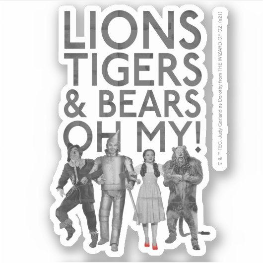 De wizard OZ™ | Liontijgers en Beren Oh mijn! Sticker (Voorkant)