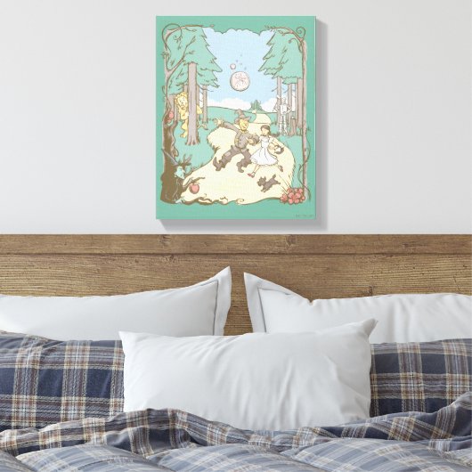 De wizard OZ™ | Storybook Yellow Brick Road Canvas Afdruk (Insitu (Slaapkamer))