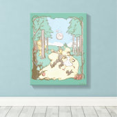 De wizard OZ™ | Storybook Yellow Brick Road Canvas Afdruk (Insitu (Houten vloer))