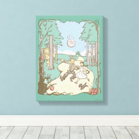 De wizard OZ™ | Storybook Yellow Brick Road Canvas Afdruk (Insitu (Houten vloer))