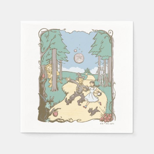De wizard OZ™ | Storybook Yellow Brick Road Servet (Voorkant)