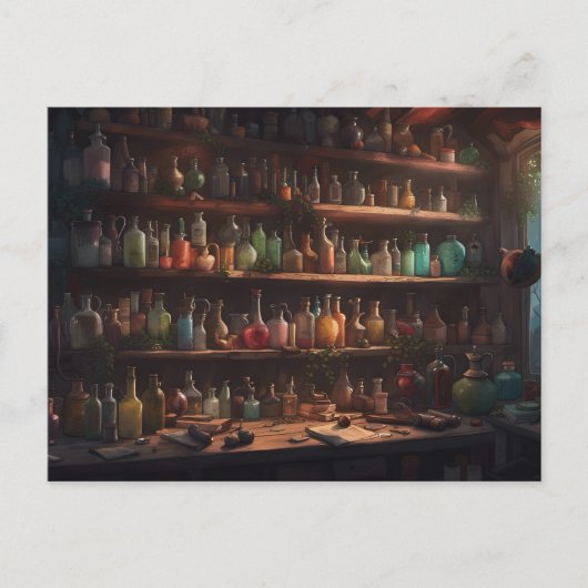 De Wizards Apothecary | Digitale kunst Briefkaart (Voorkant)