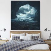 De woede van natuur in steen gegoten canvas afdruk (Insitu (Slaapkamer))