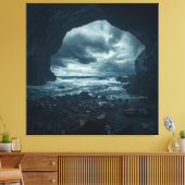 De woede van natuur in steen gegoten canvas afdruk (Insitu (Woonkamer))