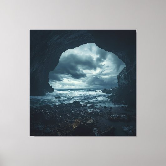 De woede van natuur in steen gegoten canvas afdruk (Voorkant)