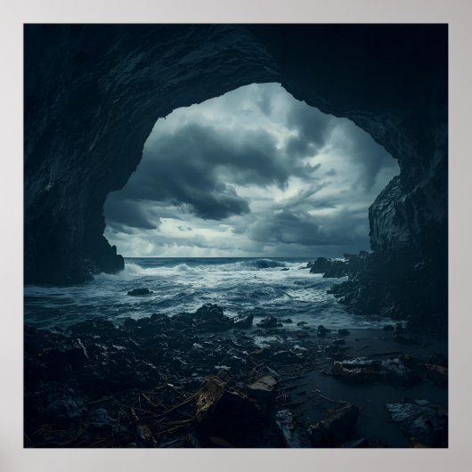 De woede van natuur in steen gegoten poster (Voorkant)