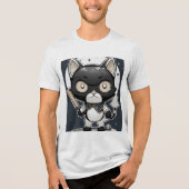 De woedende kat Tri-Blend shirt (Voorkant)