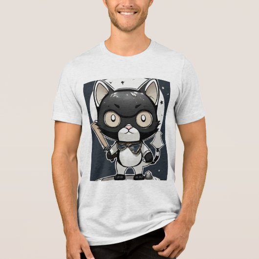 De woedende kat Tri-Blend shirt (Voorkant)