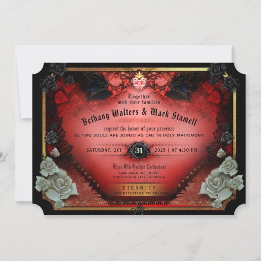 De woeste halloween bruiloft "samen met" kaart (Achterkant)