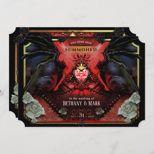 De woeste halloween bruiloft "samen met" kaart (Voorkant / Achterkant)