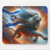 De woeste leeuw met de vlag van de Davidster Muismat (Voorkant)