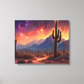 De woestijn bij Dusk Sequoia Cactus Kleurrijke kun Canvas Afdruk (Voorkant)