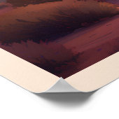 De woestijn bij Dusk Sequoia Cactus Kleurrijke kun Poster (Hoek)