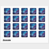 De woestijn 's nachts zuidwestelijk vierkante sticker (Vel)