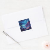 De woestijn 's nachts zuidwestelijk vierkante sticker (Envelop)