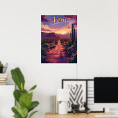 De woestijn van Arizona 's nachts Poster (Thuiskantoor)