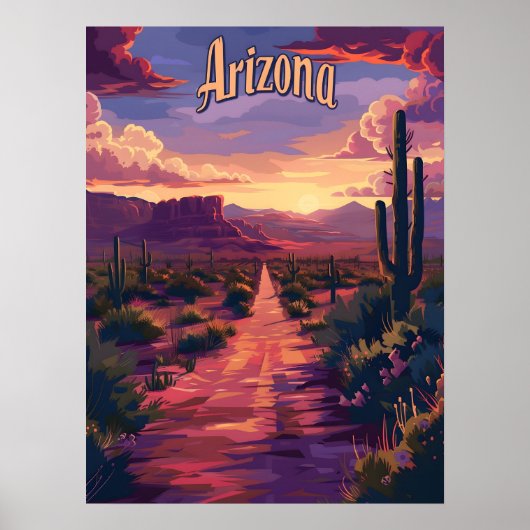 De woestijn van Arizona 's nachts Poster (Voorkant)