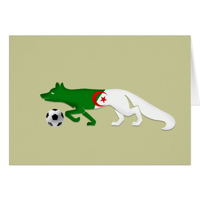 De woestijnvos Algerije vlag Le Fennec voetbalcade (Voorkant Horizontaal)