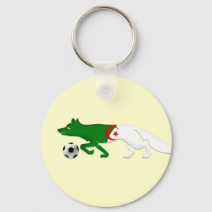 De woestijnvos Algerije vlag Le Fennec voetbalcade Sleutelhanger