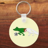 De woestijnvos Algerije vlag Le Fennec voetbalcade Sleutelhanger (Voorkant)