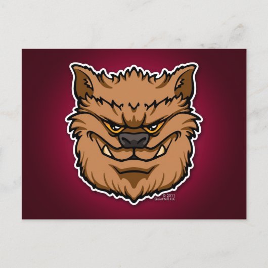 De wolf (bruin) briefkaart (Voorkant)