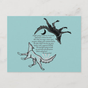 De wolf die voedt briefkaart