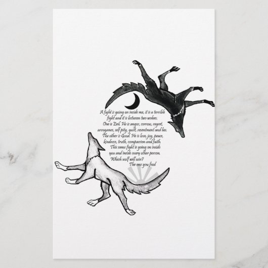 De wolf die voedt briefpapier (Voorkant)