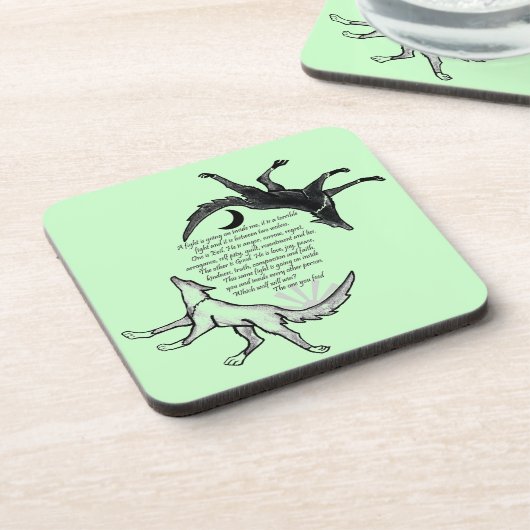 De wolf die voedt drankjes onderzetter (Linkerzijde)