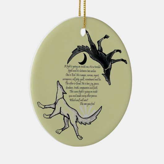 De wolf die voedt keramisch ornament (Rechts)