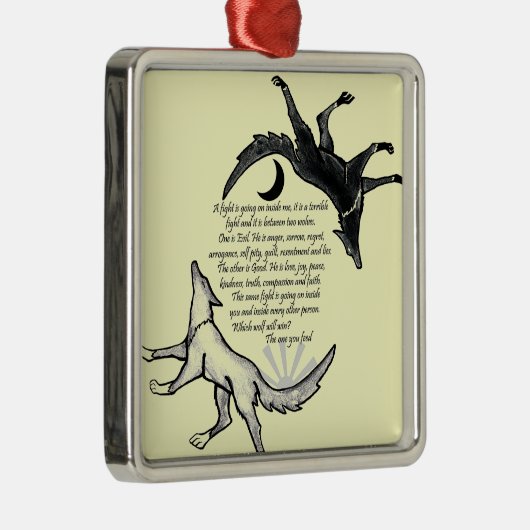 De wolf die voedt metalen ornament (Rechts)