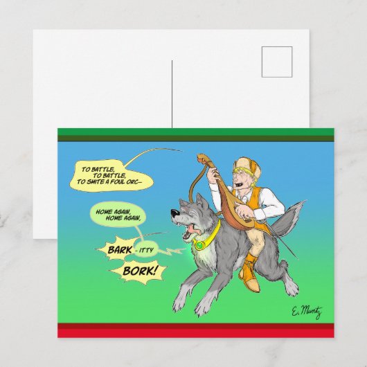 De wolf en Bard Feestdagenkaart (Voorkant / Achterkant)