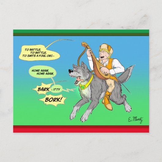 De wolf en Bard Feestdagenkaart (Voorkant)