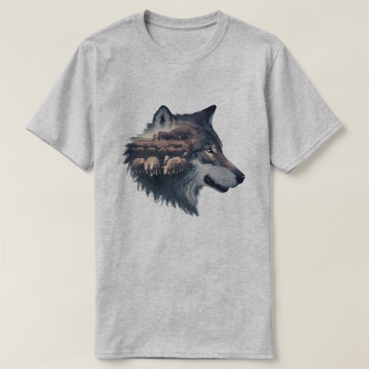 De wolf en de kudde schapen t-shirt (Design voorkant)