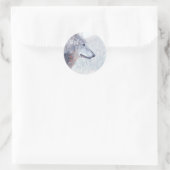 De wolf en het bos ronde sticker (Tas)