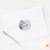 De wolf en het bos ronde sticker (Envelop)