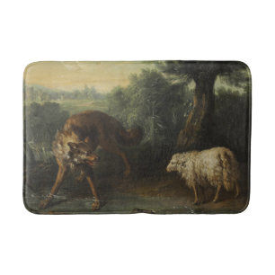 De wolf en het lam (door Jean-Baptiste Oudry) Badmat